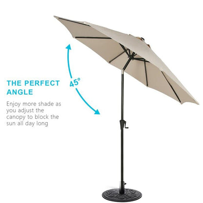 3M Backyard Sunshade Parasol Garden Tilt Umbrella with Crank