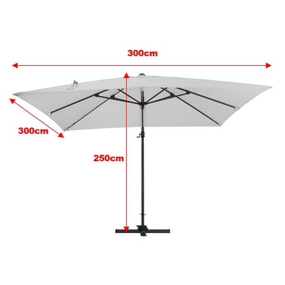 Garden Parasol Umbrella Cantilever Parasol with Petal Water Tank