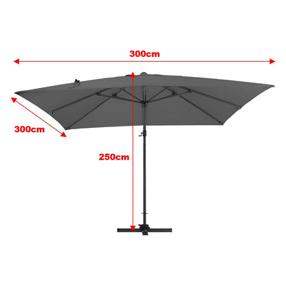 Garden Parasol Umbrella Cantilever Parasol with Petal Water Tank