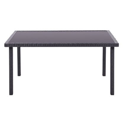 150cm Width Garden Dining Table Patio Outdoor Rectangle Table Black/Brown