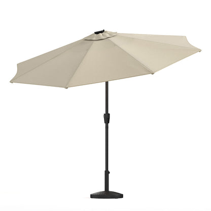 Beige 3M Lighted Market Sunbrella Umbrella with Solar Strip LED Lights