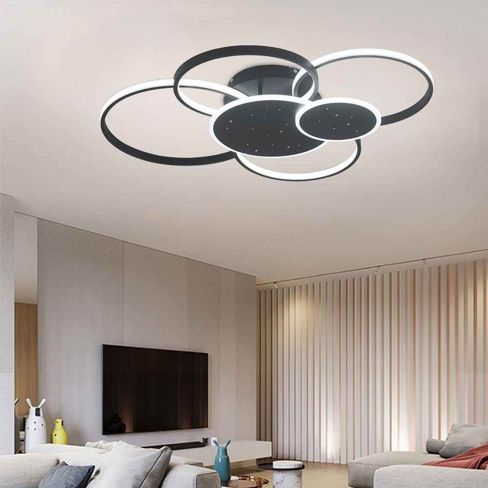 115W Modern 5 Rings LED Ceiling Light White Light