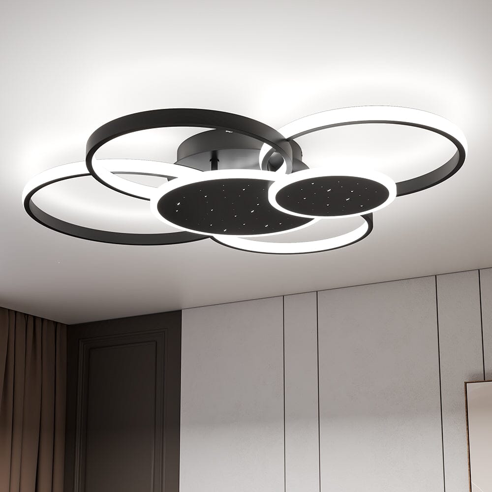 115W Modern 5 Rings LED Ceiling Light White Light