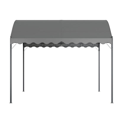300cm W Outdoor Metal Arched Pergola with Shade Dark Grey