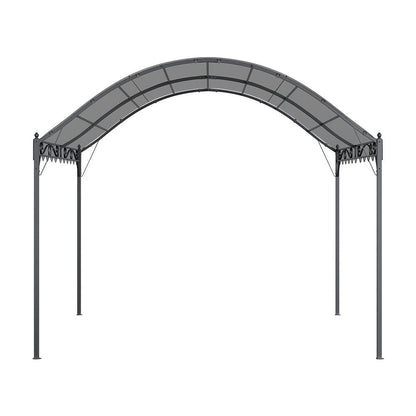 300cm W Outdoor Metal Arched Pergola with Shade Dark Grey