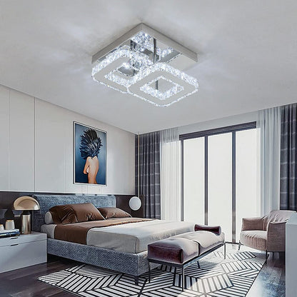 Double Tier Square Crystal Celling Light