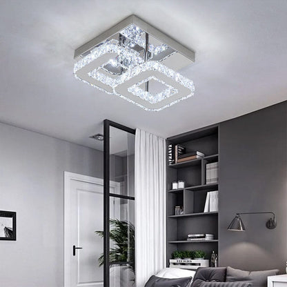 Double Tier Square Crystal Celling Light