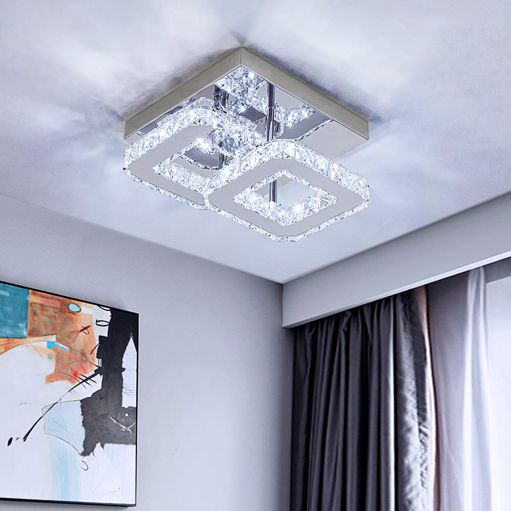 Double Tier Square Crystal Celling Light