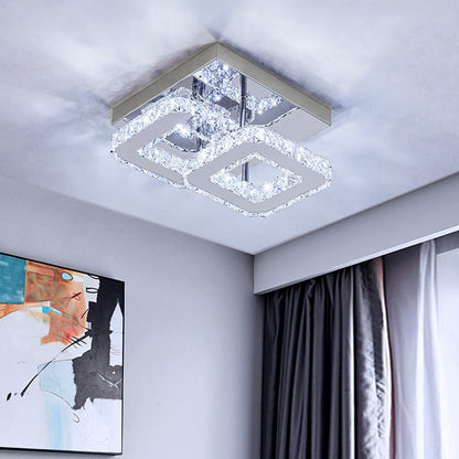 Double Tier Square Crystal Celling Light