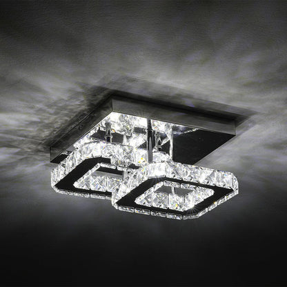 Double Tier Square Crystal Celling Light
