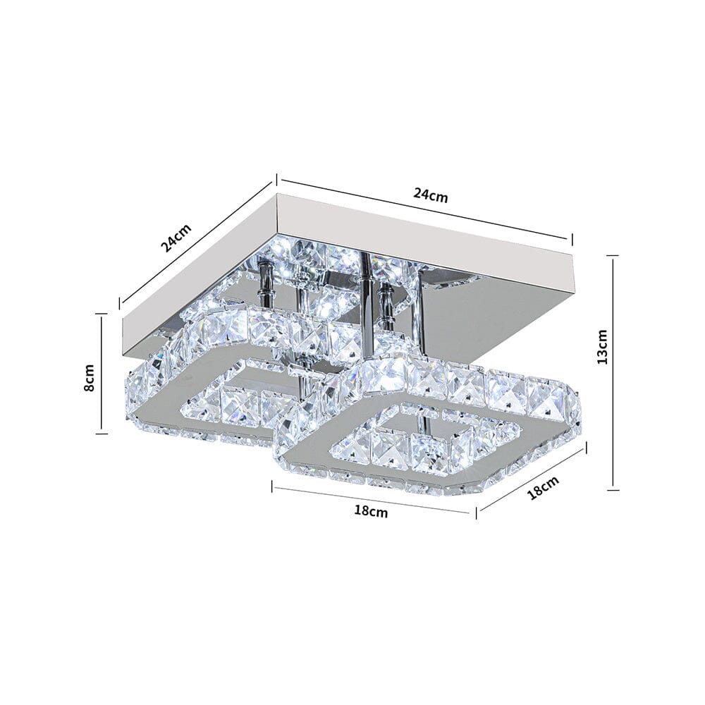 Double Tier Square Crystal Celling Light