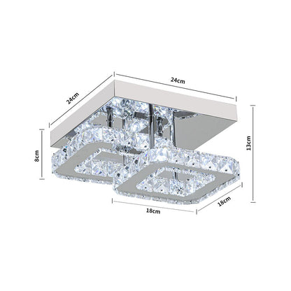 Double Tier Square Crystal Celling Light