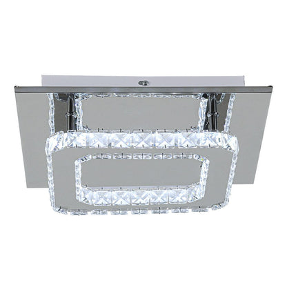 Modern Square Crystal Ceiling Light with Chrome Finish