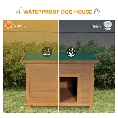 PawHut Wooden Dog Kennel Elevated Dog Pet House w/ Open Top 82W x 58D x 58H cm