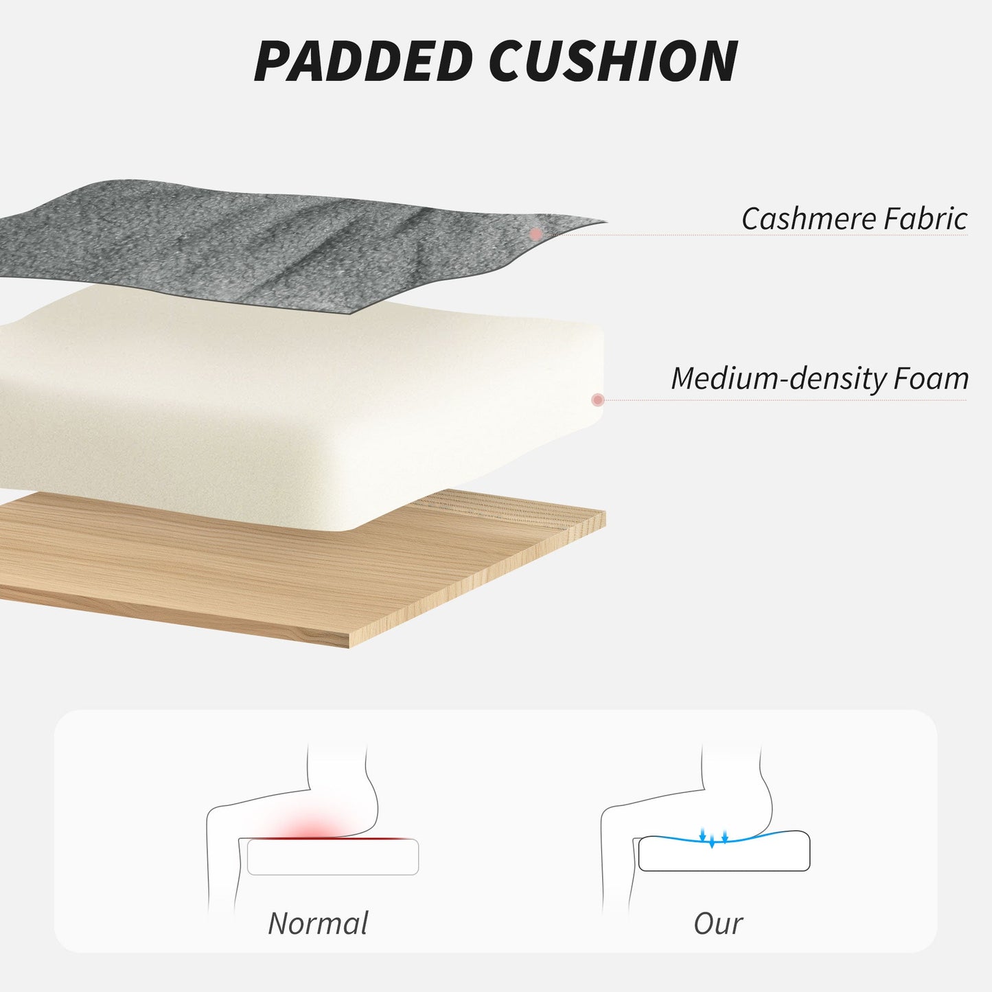 HOMCOM 91-99cm Sherpa Fleece Office Chair - Grey