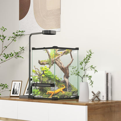 PawHut 12L Vivarium for Lizards, Frogs, Snakes, Turtles, Tortoises w/ Anti-Escape Design, Ventilation