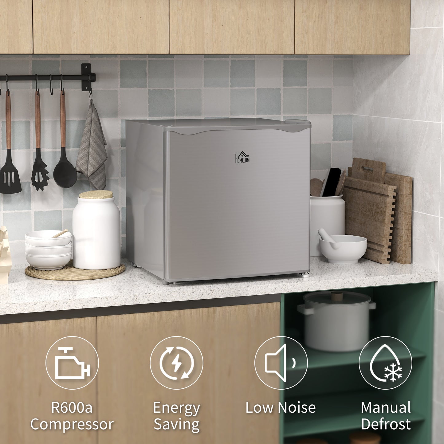 HOMCOM 35L Mini Freezer, -24√¢‚Äû∆í to -14√¢‚Äû∆í Temperature - Grey