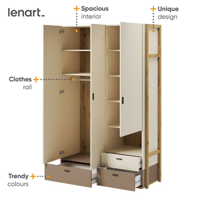 Lenny LY-01 Hinged Wardrobe 135cm