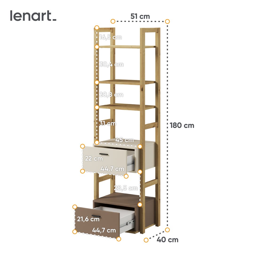 Lenny LY-03 Bookcase 51cm