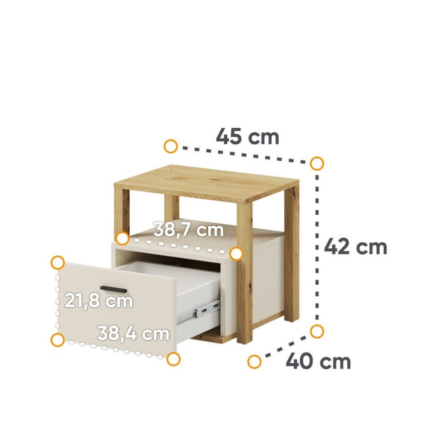 Lenny LY-07 Bedside Table 45cm