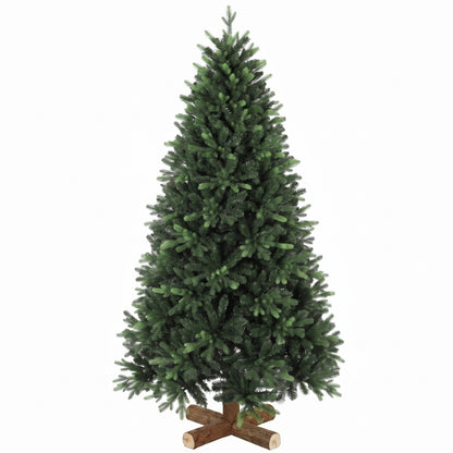 HOMCOM Artificial Christmas Tree, Hinged Xmas Tree with 2419 PE & PVC Branch Tips, 6ft, Green