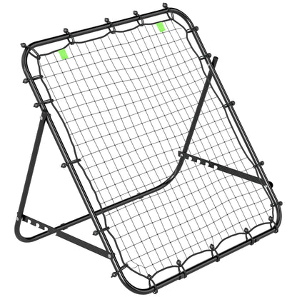 HOMCOM Adjustable Rebounder Net Kickback Target Goal for Teens Adults Training, Black