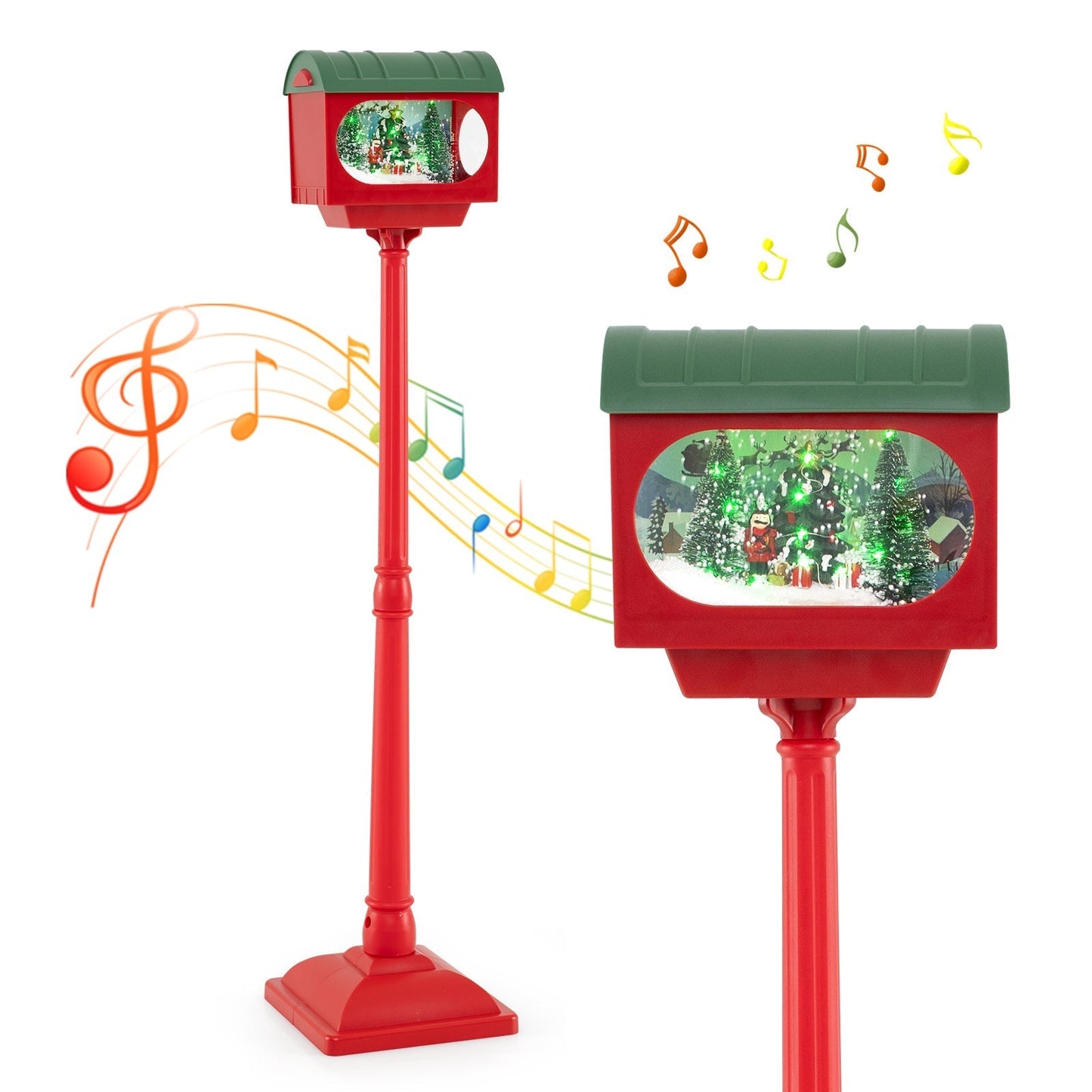 Christmas Sound-activated 150 cm Street Light with Colourful Lights-Red