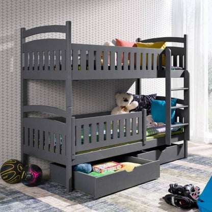 Godalming Wooden Bunk Bed Ignas with Storage