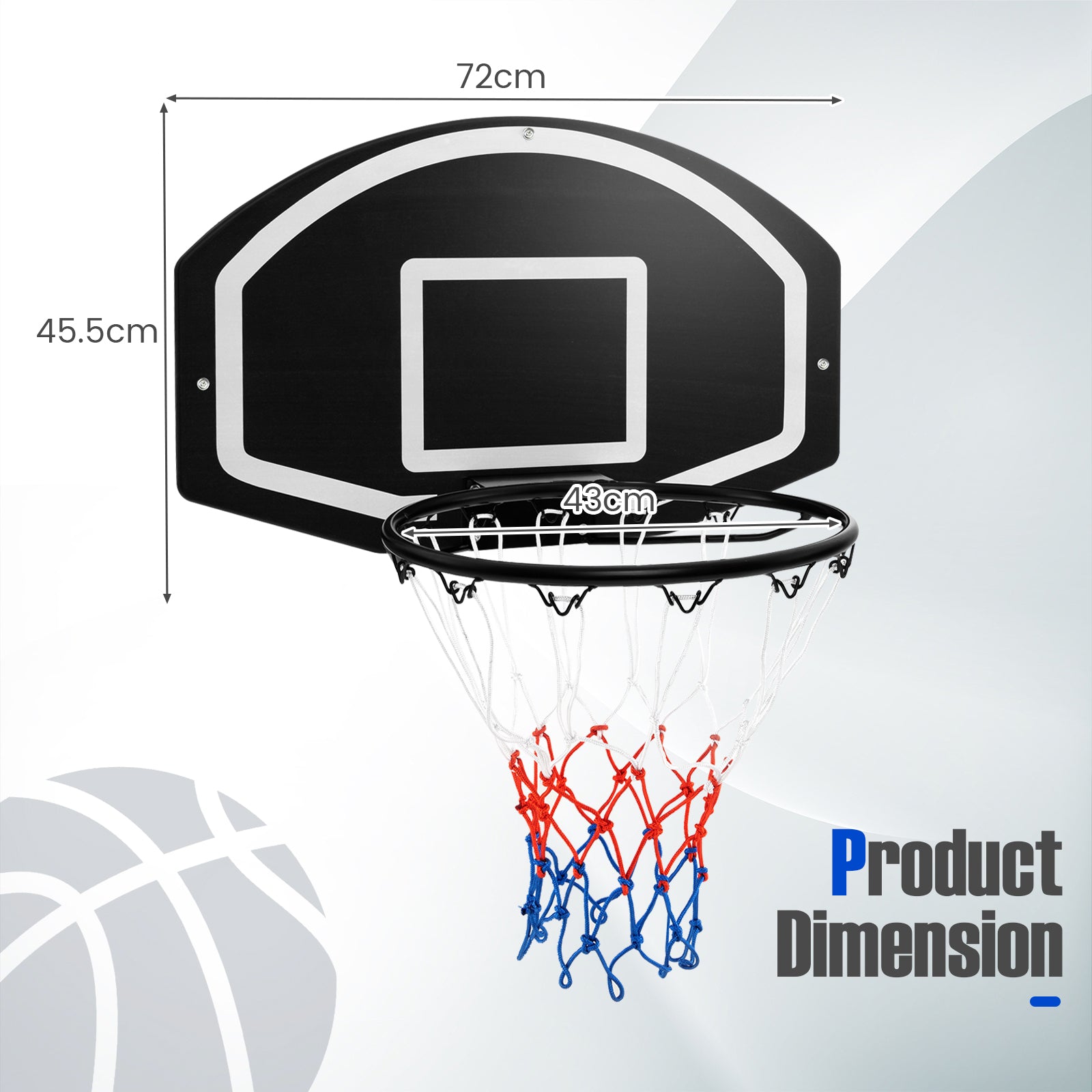 Large Indoor Wall Mounted Basketball Set for Kids Teens Adults