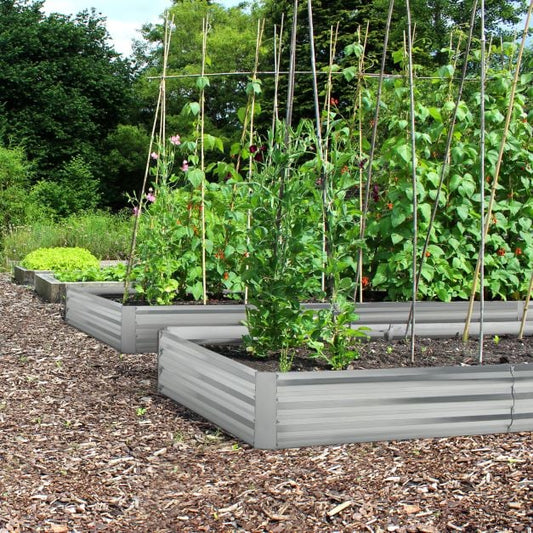 240 x 120 x 30 cm Galvanized Large Metal Raised Garden Bed-Silver