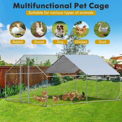 Large Spire-Shaped Chicken Coop with Sun-Protective Cover-400 cm x 300 cm x 195 cm