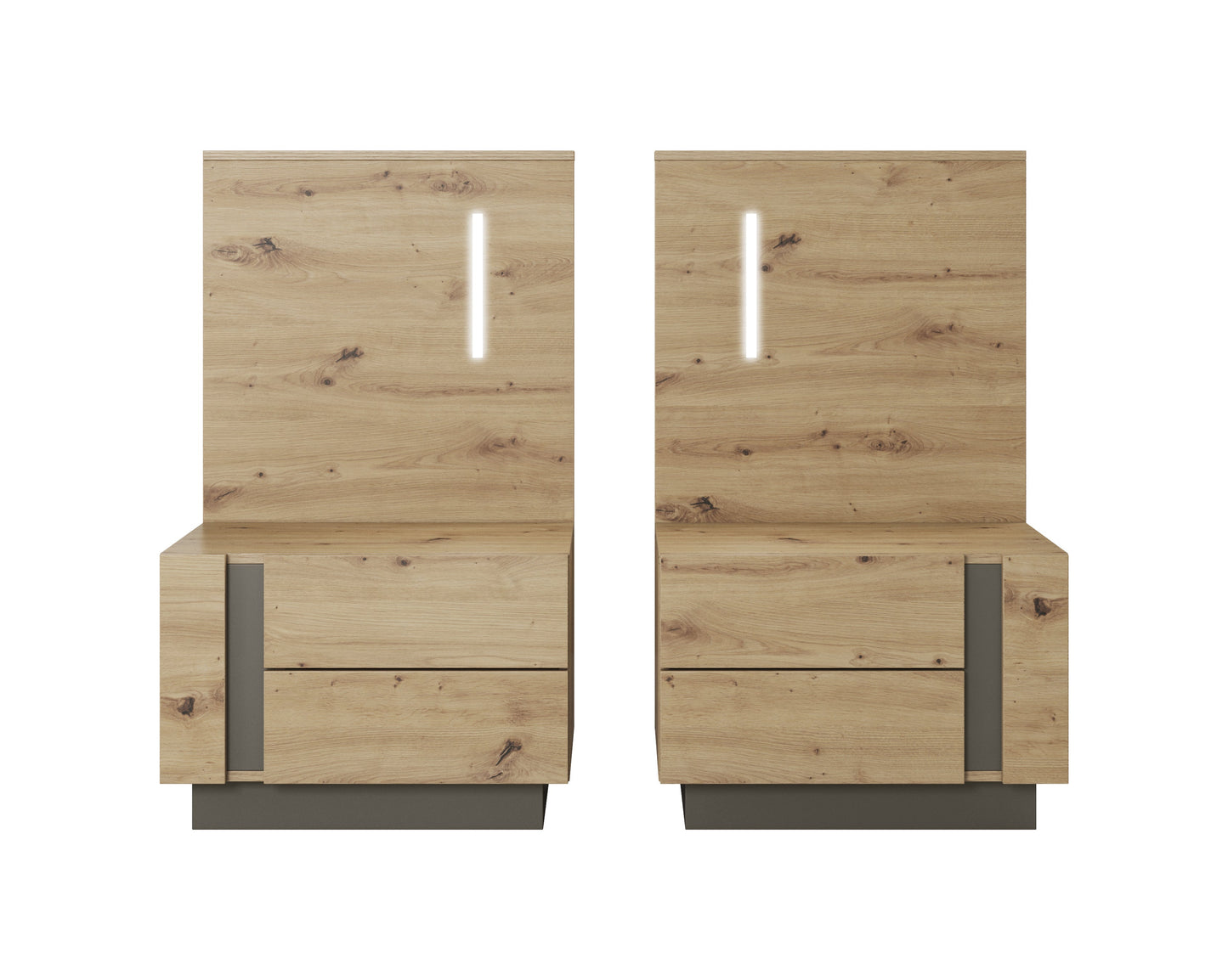 Set of Bedside Tables ARCO Oak Artisan / Grey