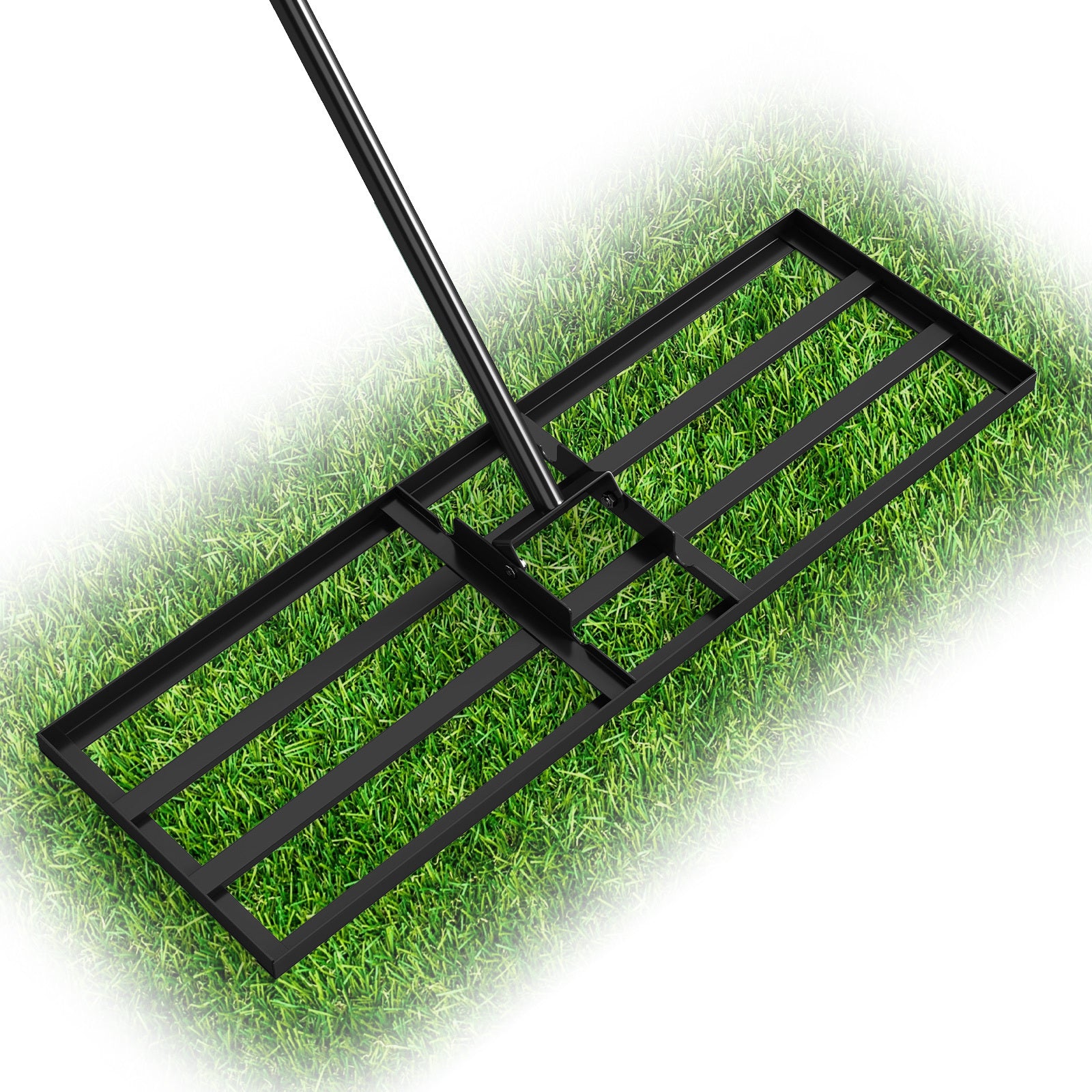 Lawn Leveling Rake Heavy Duty Lawn Level Tool for Soil Farm-Black