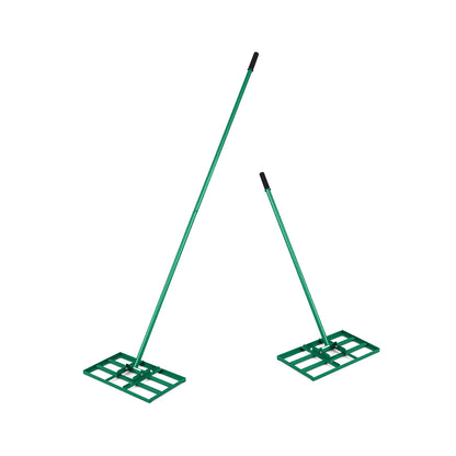Lawn Leveling Rake Heavy-Duty Metal Levelawn Tool with 43 x 25 cm Plate-Green