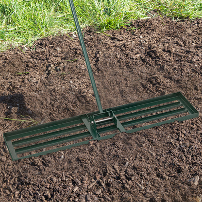 75/91/106 x 25cm Lawn Leveling Rak with Ergonomic Handle-117 x 25 cm-Green