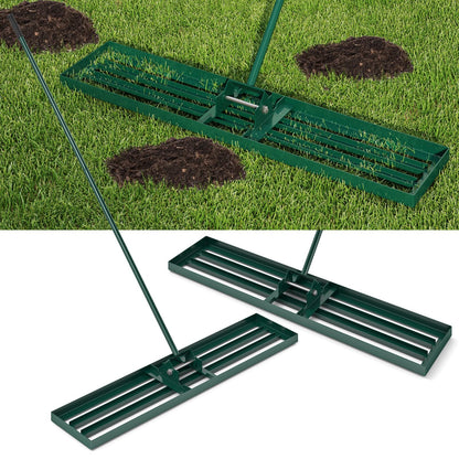 75/91/106 x 25cm Lawn Leveling Rak with Ergonomic Handle-117 x 25 cm-Green