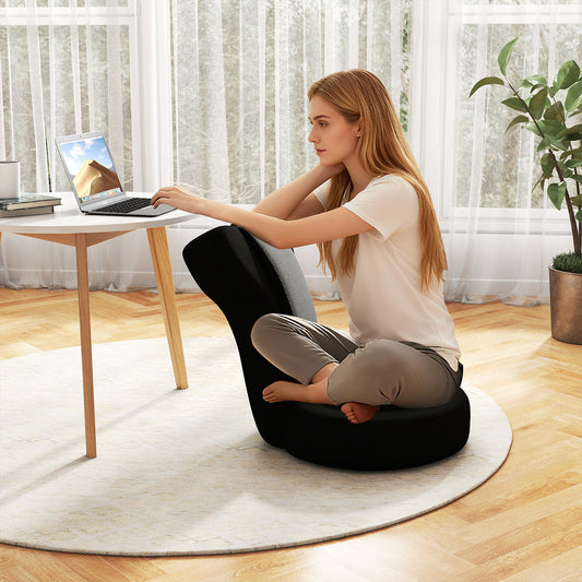 Lazy Sofa Chair with Adjustable Headrest and Backrest-Grey