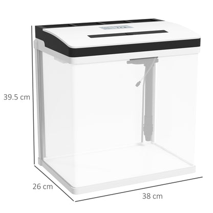 PawHut 28L Glass Aquarium Fish Tank with Filter, LED Lighting, for Betta, Guppy, Mini Parrot Fish, Shrimp, 38 x 26 x 39.5cm