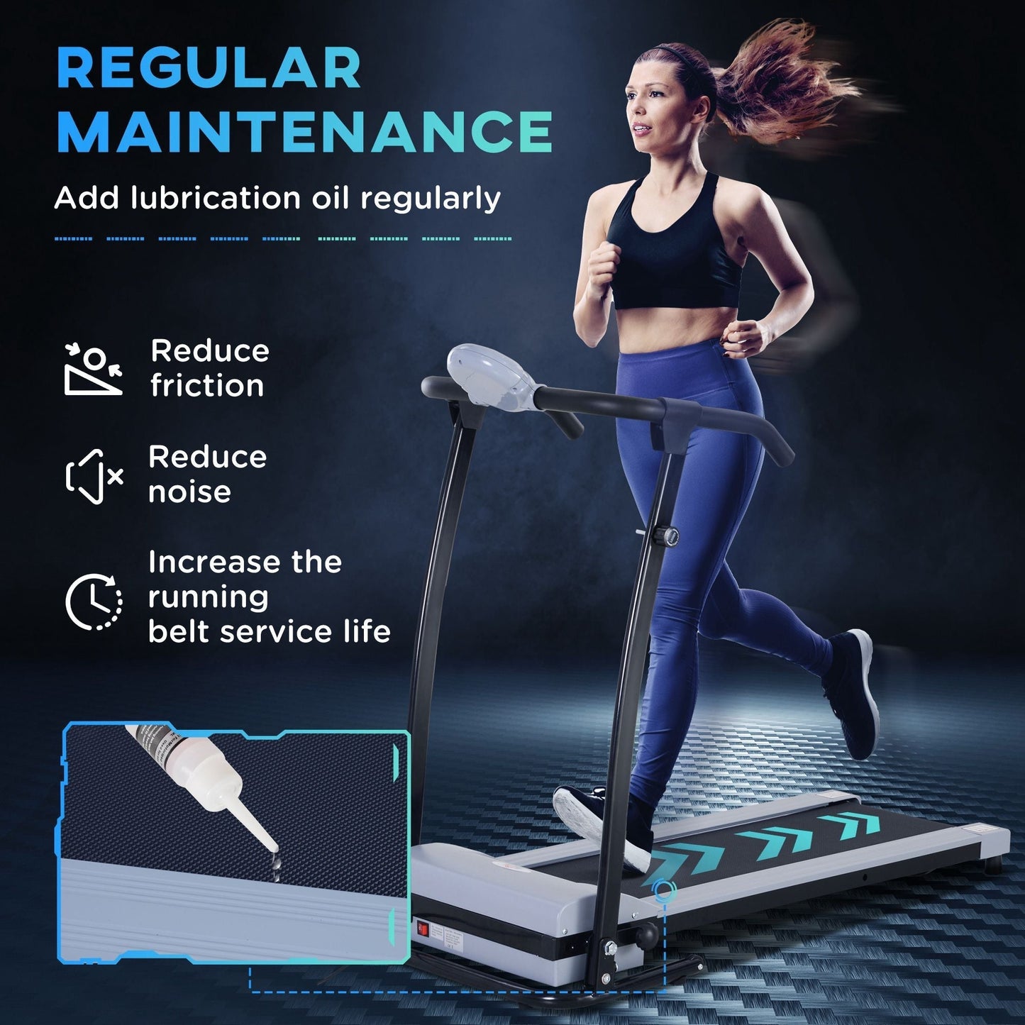 Foldable Walking Treadmill, Aerobic Exercise Machine w/ LED Display, for Home, Office, Fitness Studio