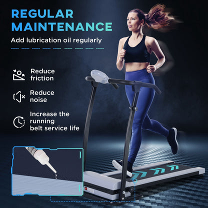 Foldable Walking Treadmill, Aerobic Exercise Machine w/ LED Display, for Home, Office, Fitness Studio