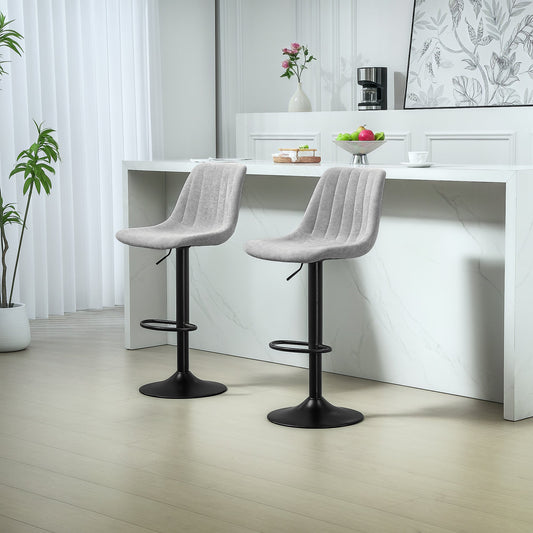 Zestaw dwóch krzesełek kąpielowych HOMCOM Chenille-Feel - szary