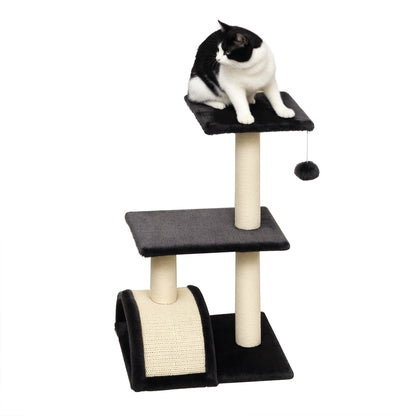 PawHut 72cm Cat Tree with Scratching Post, Pad for Indoor Cats - Smoky Grey