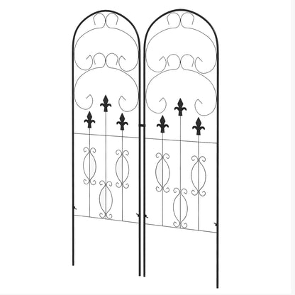 Outsunny Metal Trellis Set of 2, Ogrodowa krata do roślin pnących, ramy wsporcze, wzór Scrolls