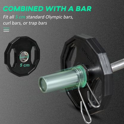 SPORTNOW Olympic Weight Plates Set, Metal and Rubber Bumper Plates Weights Discs with 2"/5cm Holes, for Home Gym Weight Lifting Strength Training, 2 x 5kg, Black