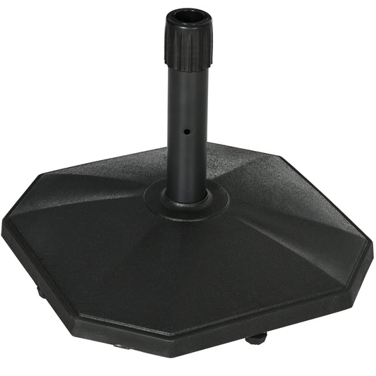 Outsunny 18kg Patio Parasol Base, ogrodowa betonowa podstawa parasola, zewnętrzny uchwyt na parasol do słupków parasola 34mm, 38mm i 48mm, czarny