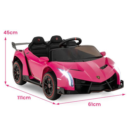 Licencjonowany samochód sportowy Lamborghini 4WD dla dzieci – różowy