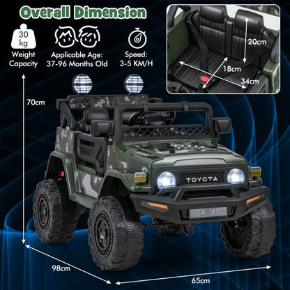 12V 7Ah Licensed Toyota FJ Cruiser Electric Car with Remote Control-Camouflage