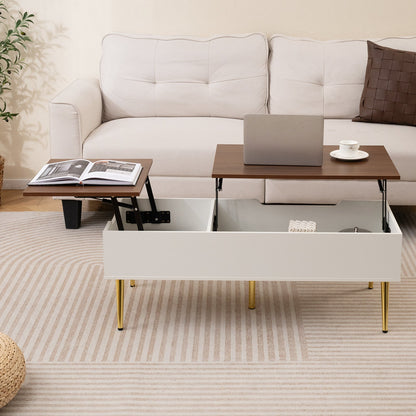 Lift Top Coffee Table Modern Center Table with 2 Hidden Storage Compartments-Walnut