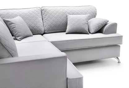 Fergasson Velvet Corner Sofa - Light Grey