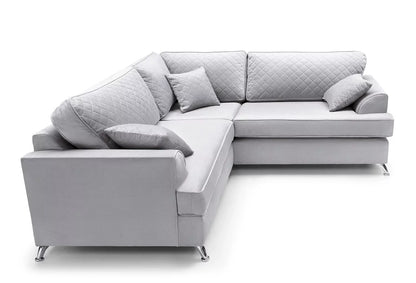 Fergasson Velvet Corner Sofa - Light Grey